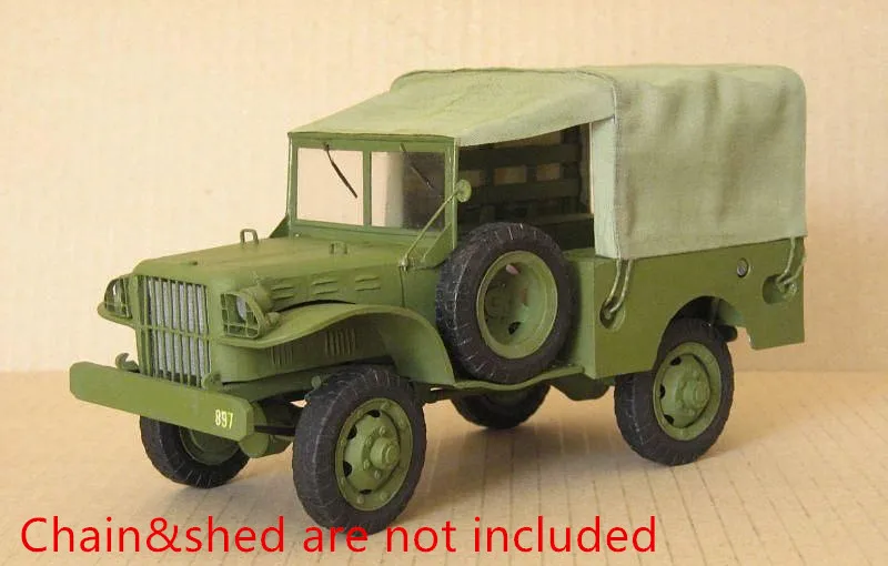 Dodge WC-51 легкий военный грузовик масштаб 1:25 набор бумажных моделей для творчества