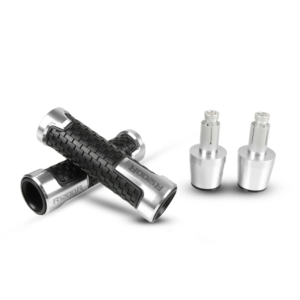 

7/8"22mm CNC Motorcycle Accessories Handlebar Grips Handle Bar Hand Bar End Plug Hand Grips Rubber FOR BMW R1200R With LOGO