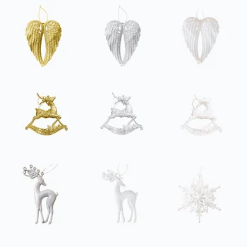 

1/3/5 Christmas Tree Decoration Modern Deer Star Wing Design Xmas Hanging Ornament Decorations For Home Party Wedding Ornaments