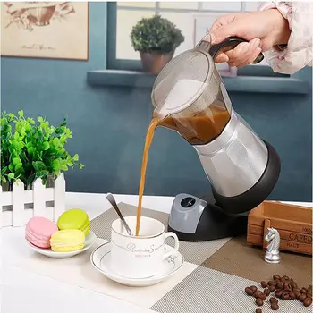 

Electric Coffee Machine Portable Coffee Maker High Temperature Resistance Aluminum Press Coffee Maker Mocha Pots Kitchen Tools