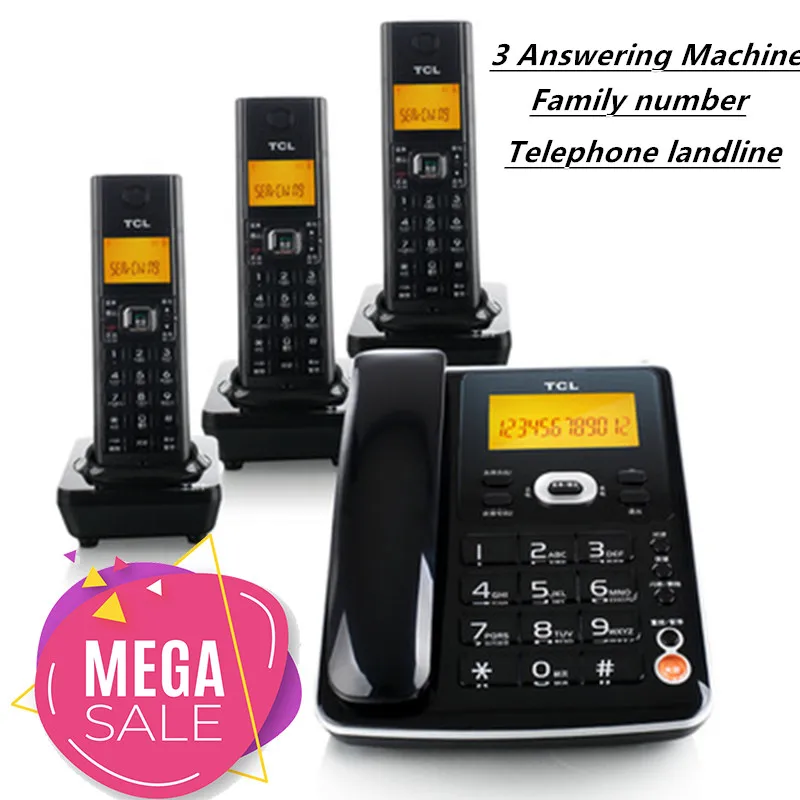 

D61 Cordless Telephone one phone 3 Cordless Answering Machine For Wreless Home Fixed Telephone Landline house phone