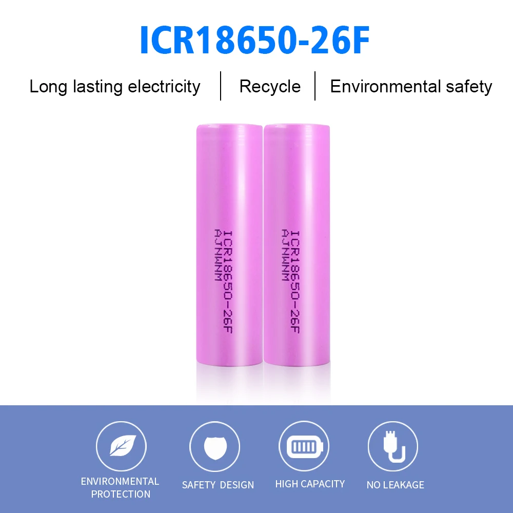 Ajnwnm Original Bateria 3.7v Li-ion Recarregável Icr18650 18650 2600mah - Image 2