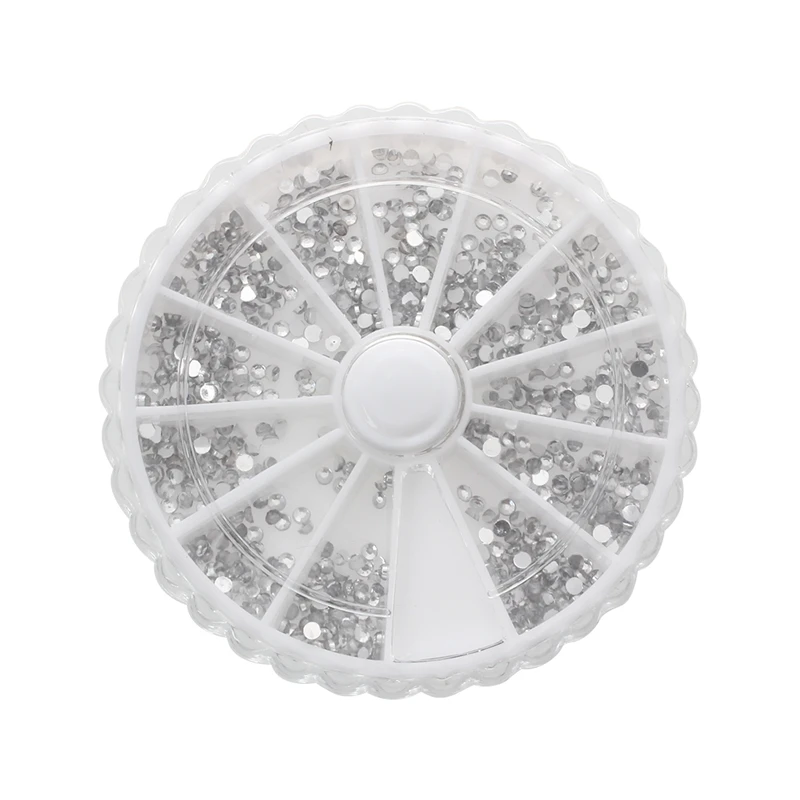 2 Box Nail Stickers: 1 Box 3600 Pcs Wheel Mixed Nail Art Tips Glitters Rhinestones Slice Decoration& 1 Box 3000 Pcs 12 Type Pr
