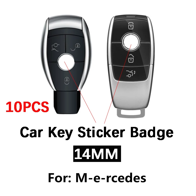 

10Pcs 14mm Car Key Logo Stickers Remote keypad Emblem For Mercedes benz A B R G Class GLK GLA w204 W251 W463 W176 Car Styling