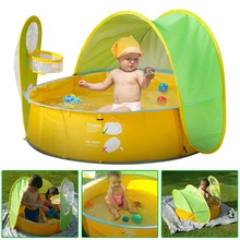 Дети автоматические всплывающие палатки пляж бассейн палатка с шаровой рамой бассейн мальчики девочки играть шатер шар бассейн укрытия от солнца