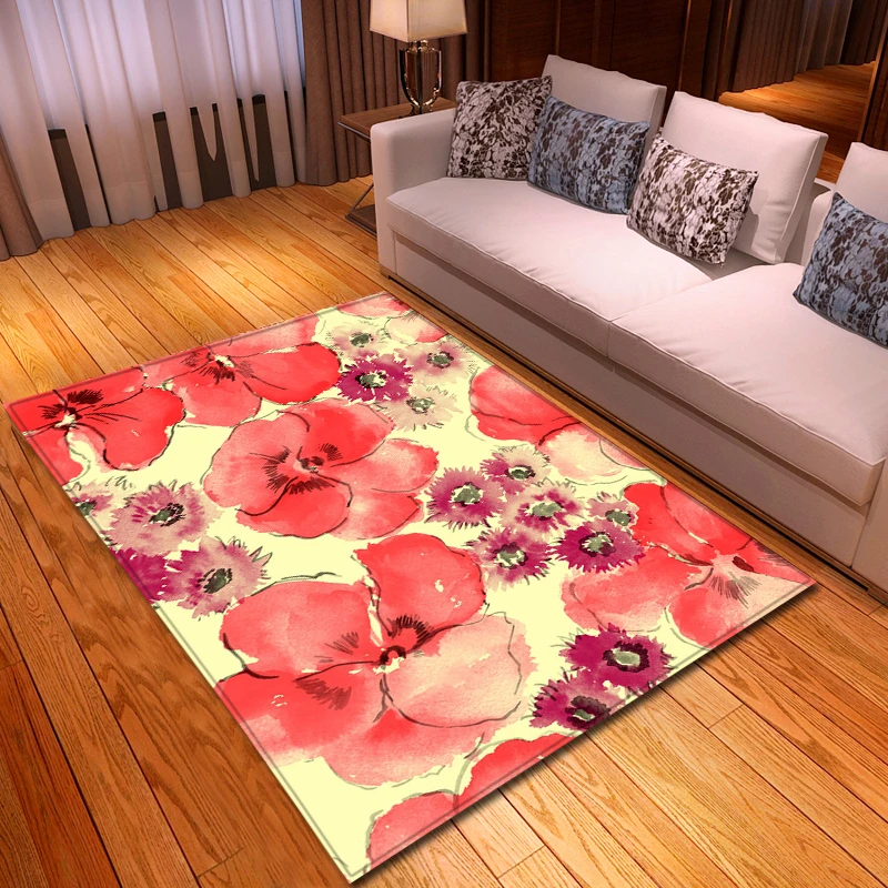 Скандинавский стиль 3D Florals коврик фланелевый пены памяти мягкие коврики для спальни коврики пасторальные ковры для гостиной