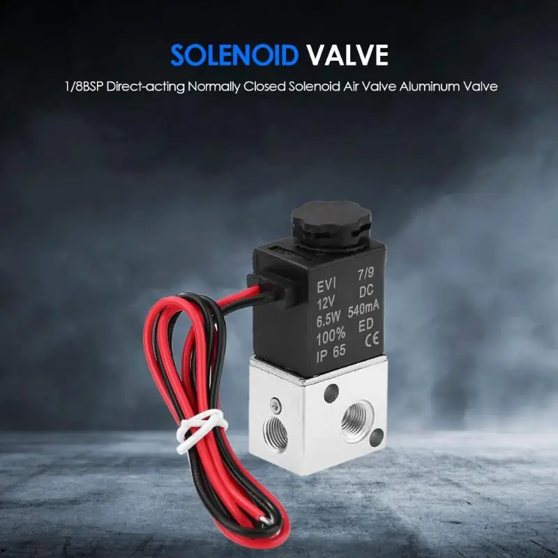 1/8BSP Алюминиевый клапан прямого действия нормально закрытый соленоидный воздушный клапан регулятор давления воды N/C аксессуары для сантехники