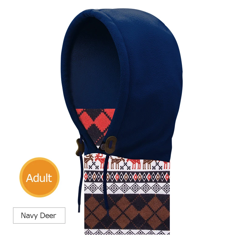 E802 Navy Deer AONIJIE, унисекс, покрытие для лица, для взрослых и детей, многослойная Зимняя Теплая Флисовая Балаклава, маска, лыжная шапка, шапка, маска, шарф для бега, E802 - Цвет: E802 Navy Deer