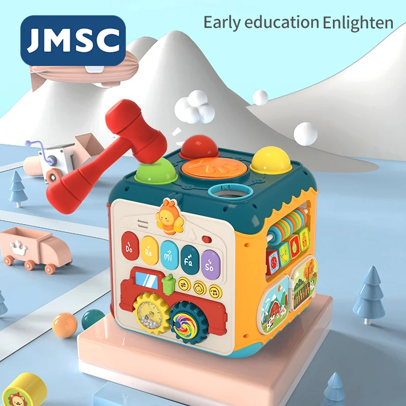 jsmc-caixa-de-atividades-com-6-1-lados-brinquedo-educacional-blocos-de-esportes-cidades-montessori-animais-floresta-furos