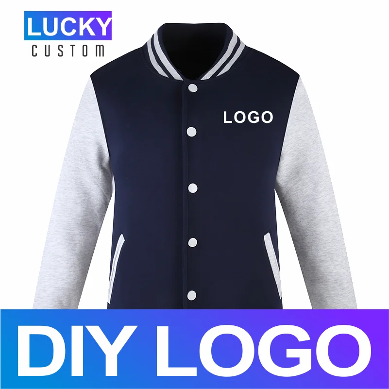 MensLongSleeveBaseballJacketCustomizedEmbroideryPrintedLogo