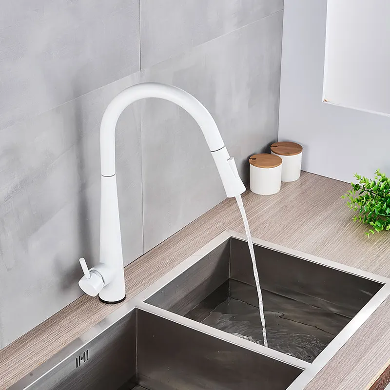 stainless steel kitchen sink FMHJFISD Sensor Kitchen Faucets White Touch Inductive Sensitive Faucets Mixer Water Tap Single Handle Dual Outlet Water Modes instant hot water tap