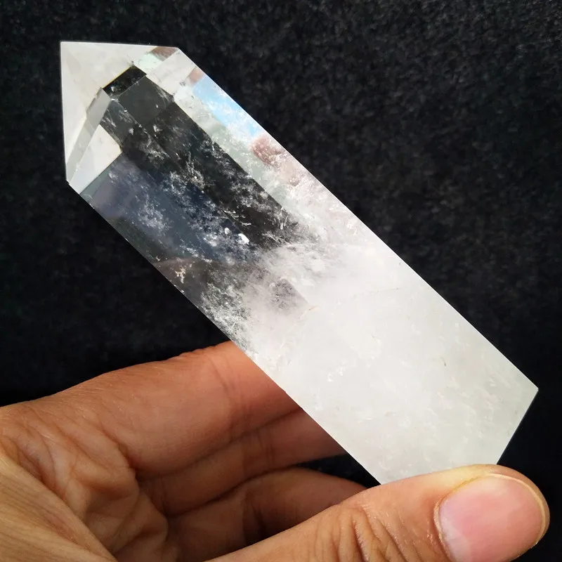 Натуральный прозрачный кварц сырой кристалл палочка ТОЧКА фэн шуй камень энергия чакры целебные кристаллы - Цвет: D14   193g   101mm
