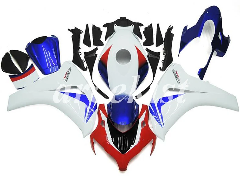 ABS литьевая форма мотоцикл обтекатели комплект Подходит для Honda CBR1000RR 08 09 10 11 2008-2011 набор кузова белый синий