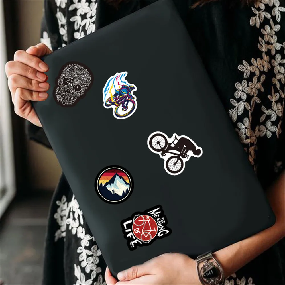 10/50/100pcs Mountain Bike Stickers Waterproof Outdoor MTB Bicycle Decal Vinyl For DIY Laptop PC Skateboard Luggage decorative stickers custom stickers colorful stickers