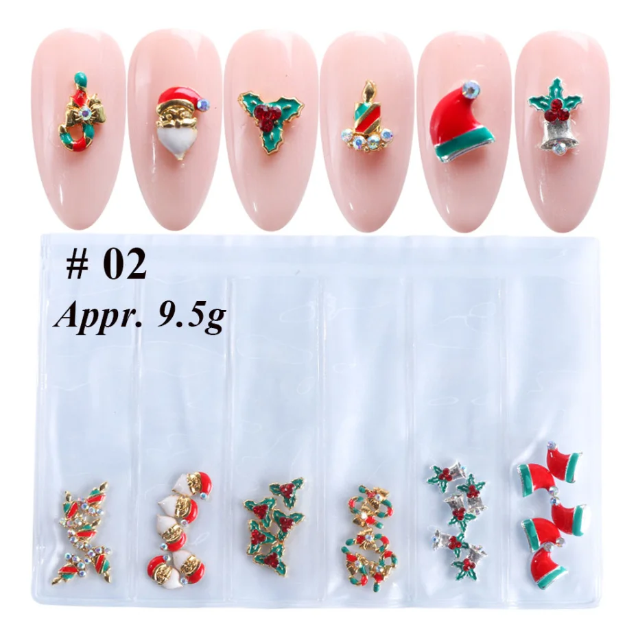 1Pack 3D Snowflakes Metal Nail Glitter Sequins Hollow Out Decorations For Christmas Nail Art Paillette Gel Manicure Tools LA1532