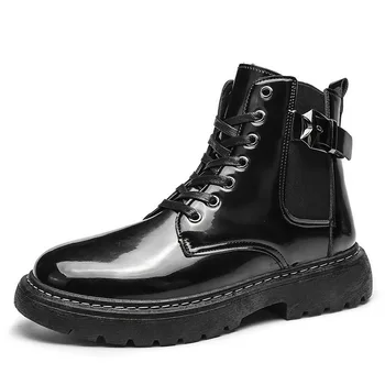 

Couple Work Boots Men Genuine Leather Boots Martens Man Casual Autumn Botas Mujer Male Ankle Boots Male Comfortable Shoe