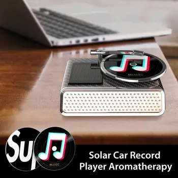 

Car Perfume Air Purifier 360 Degrees Rotating Compact Phonograph Turntables Solar Car Record Player Aromatherapy