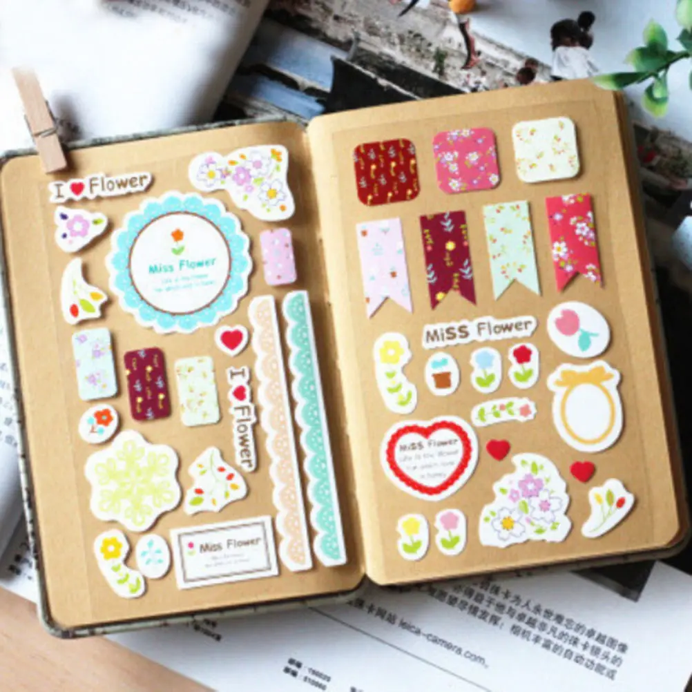 

3Pcs/Lot Sweet Lace Paper Stickers Decoration Decal DIY Scrapbooking Sealing Sticker Kawaii Stationery Gift Craft Sewing Tools
