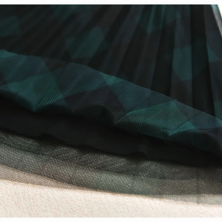 Новые сетчатые юбки с вуалью, Женская газовая юбка с высокой талией, длинная Плиссированная юбка