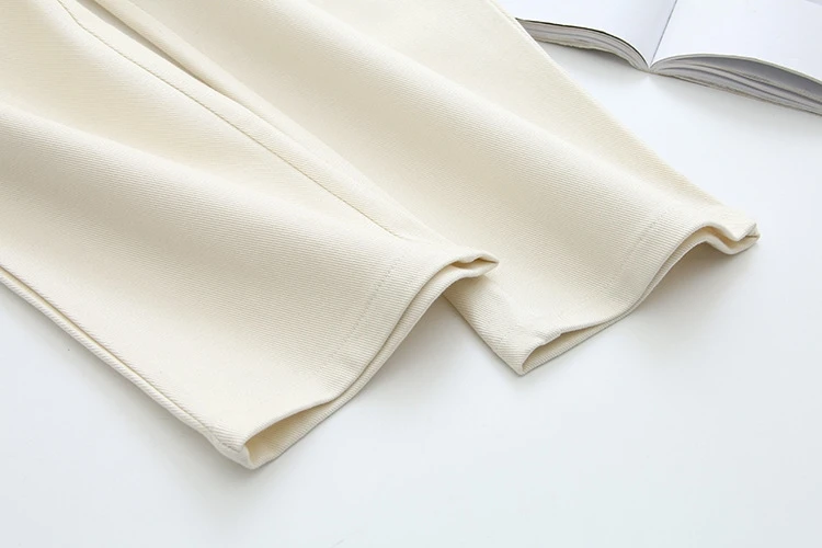 Новинка размера плюс XL-3XL черный белый бумажный мешок талии хлопок повседневные брюки женские весна зима свободные карманы плиссированные брюки