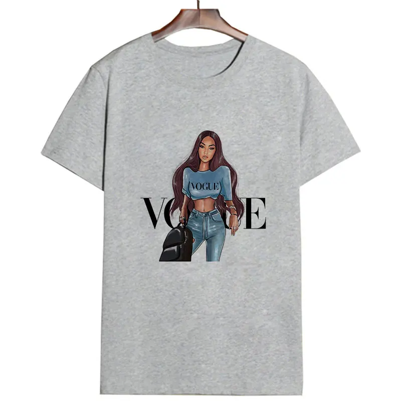 2075-gray Мода с буквенным принтом Новая мода vadim Лето короткий рукав Повседневная shein Топы Harajuku тренд стиль o-образным вырезом топы для женщин - Цвет: 2075-gray