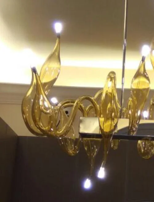 Gold Transparent Итальянская люстра «Лебедь» современные люстры из муранского стекла креативное художественное стекло люстра свет 24 головы - Цвет абажура: Gold Transparent