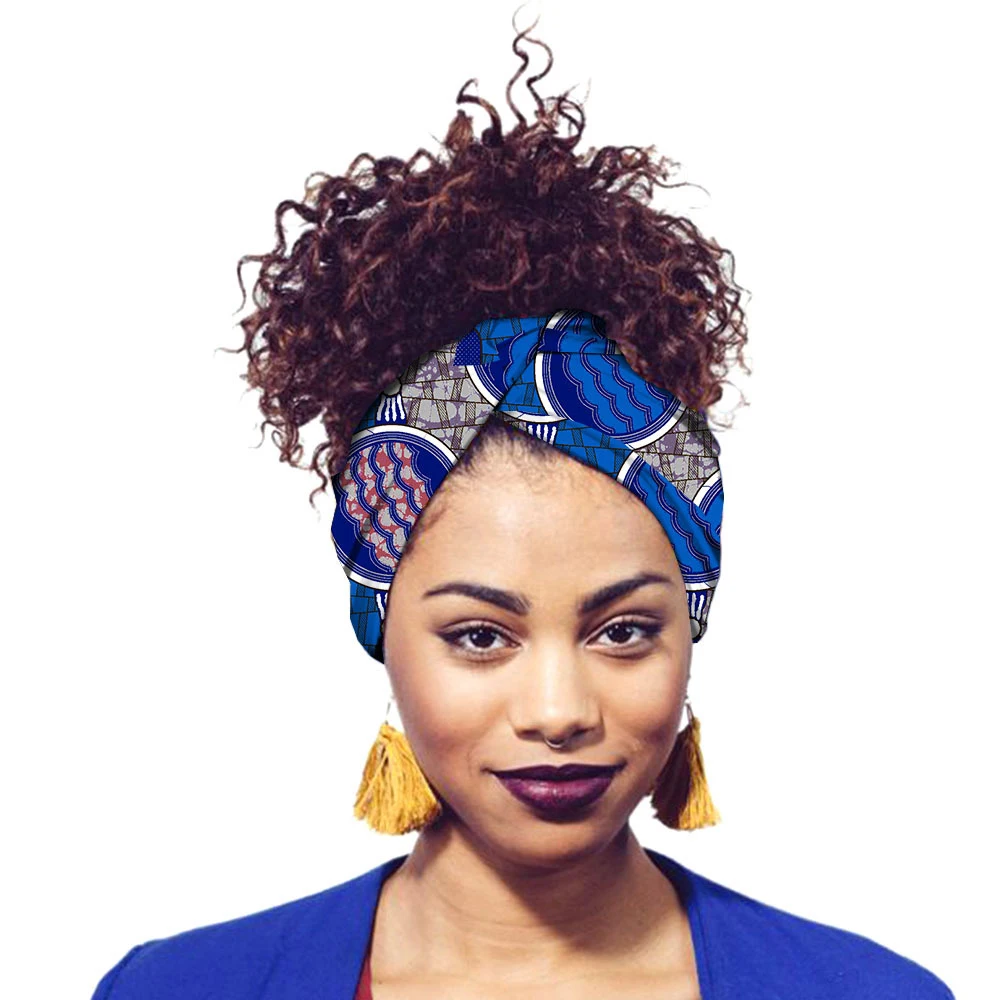 Африканский шарф женский модный принт повязка для волос повязка на голову нигерийская девушка тюрбан головной убор Анкара костюм богатый Базен Дашики одежда