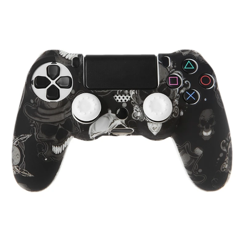 Защитный силиконовый чехол для контроллера геймпада + 2 крышки PS4 | Электроника