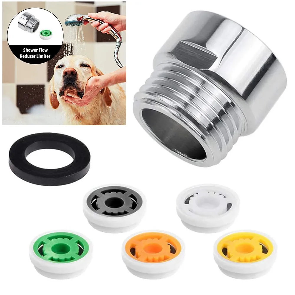 

Shower Flow Reducer Limiter Set Water Saving 5 Different Flow Hose Pipe Restrictor Aerator Water Controller Reducer Shower Head