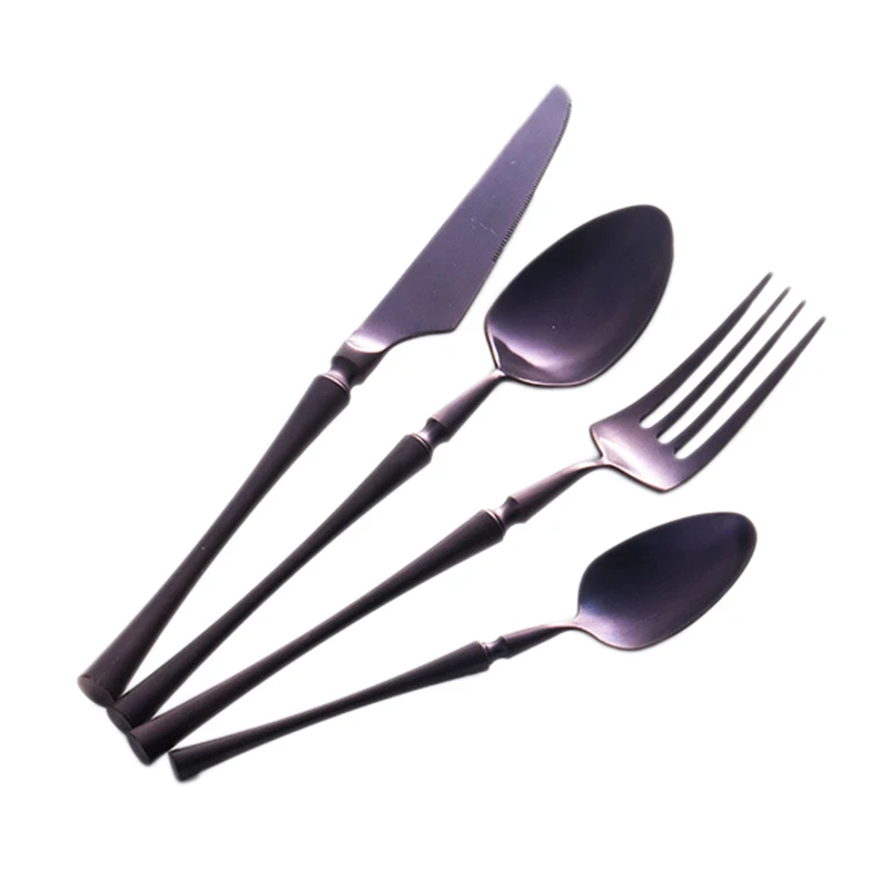 Purple Набор посуды столовые приборы из нержавеющей стали, набор столовых приборов в западном стиле, столовые приборы, столовая посуда, рождественский подарок, вилки, ножи, ложки - Цвет: Purple