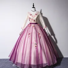 Роскошное Новое блестящее Тюлевое платье с длинными рукавами, недорогое маскарадное платье, Vestido Debutante, аппликация, пышное платье, Vestidos De 15 Anos