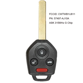 

KEYECU Replacement Remote Key ASK 315MHz 4D60 Chip for Subaru Outback Legacy 2010-2014 FCCID: CWTWB1U811 PN: 57497-AJ10A