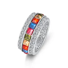 Богемное красочное циркониевое Кристальное кольцо для женщин посеребренное модное винтажное кольцо женские ювелирные изделия