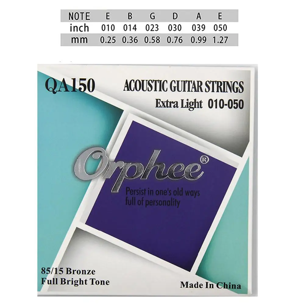 Orphee QA140 акустическая гитарные струны 6 шт./компл. шестиугольная Сталь Core 85/20 бронза проволочный супер светильник напряжения