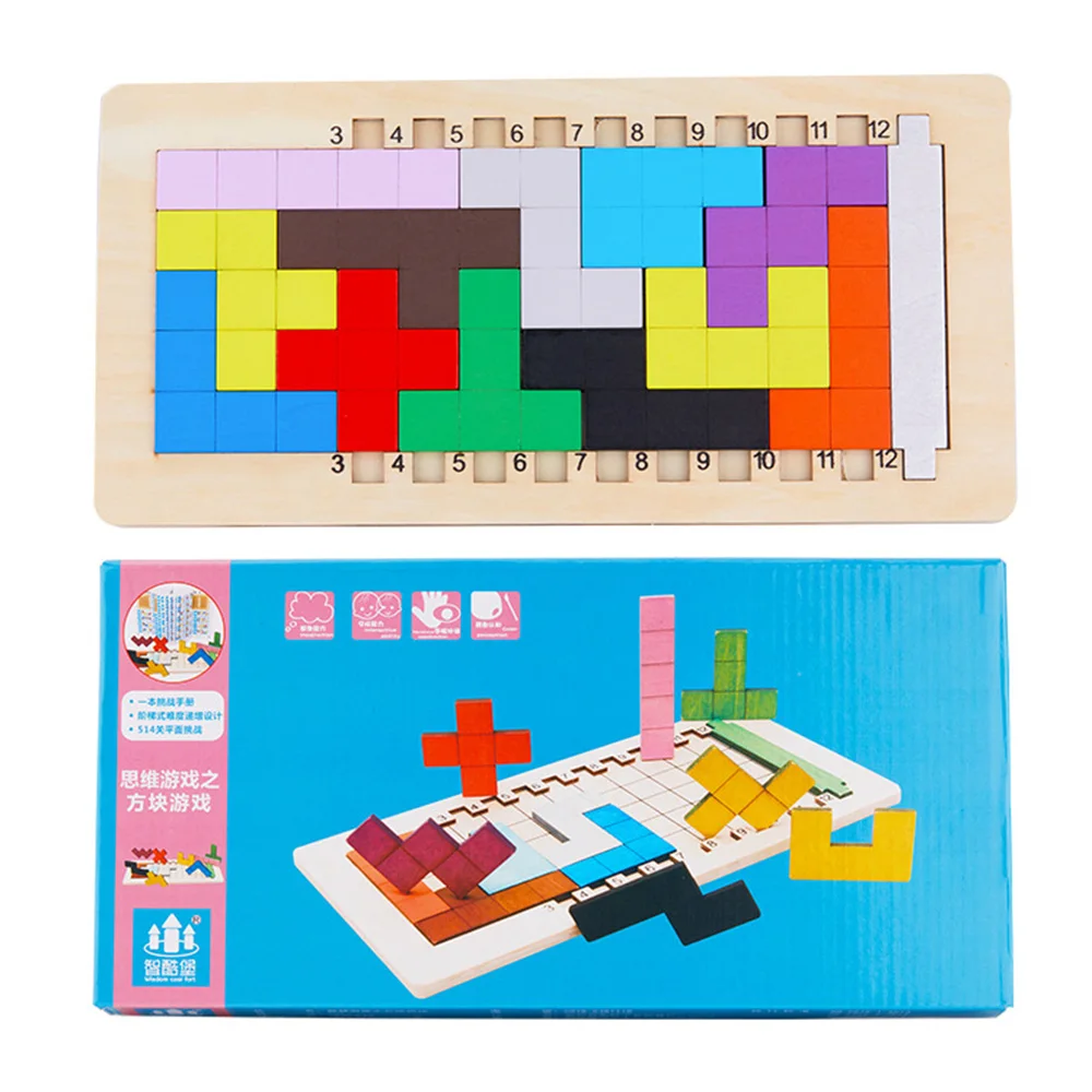 Wooden 3D Jigsaw Puzzle Toys Tangram Brain Teaser Geometric Game Magination Intellectual Educational Kids Toy Gifts