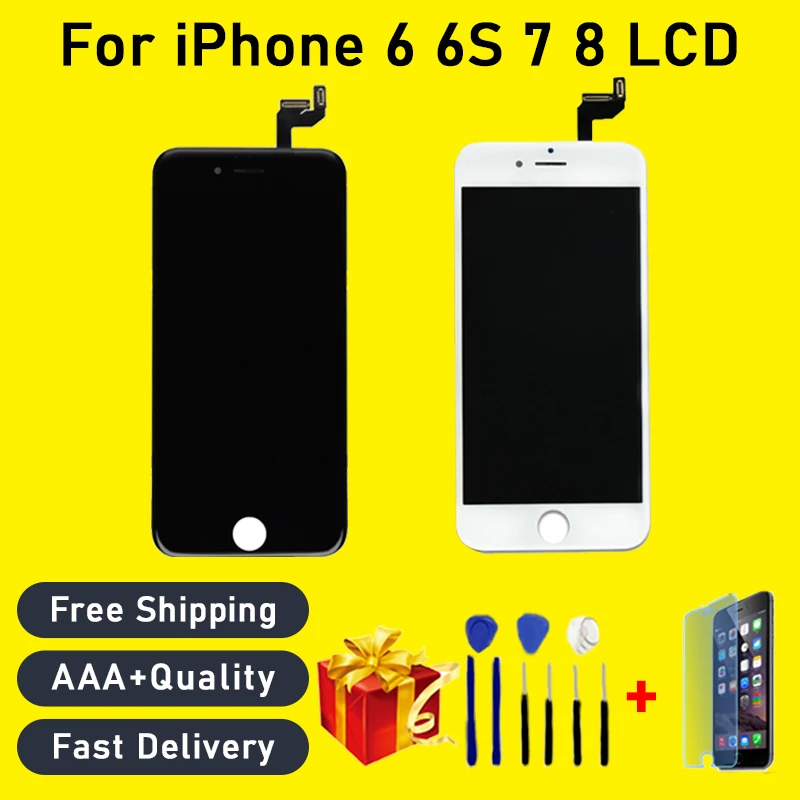 AAA +++ No Dead Pixel Hight Quality Screen For iPhone 8 7 6 6s Plus LCD 3D Touch Screen Assembly Digitizer Perfect phone repair