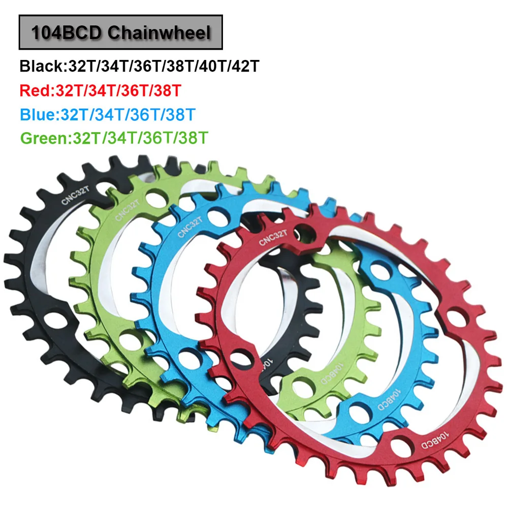 

104BCD Round Narrow Wide Bicycle Chainwheel MTB Bike Crankset 30T 32T 34T 36T 38T Chainring Tooth plate Parts Equipment 104 BCD