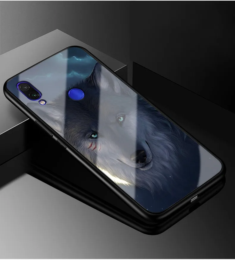 02 Для Xiaomi Redmi Note 7 Чехол стекло для ПК чехол для телефона черный бампер чехол для Xiaomi Redmi Note 7 Pro 7S противоударный чехол Note7 - Цвет: 02