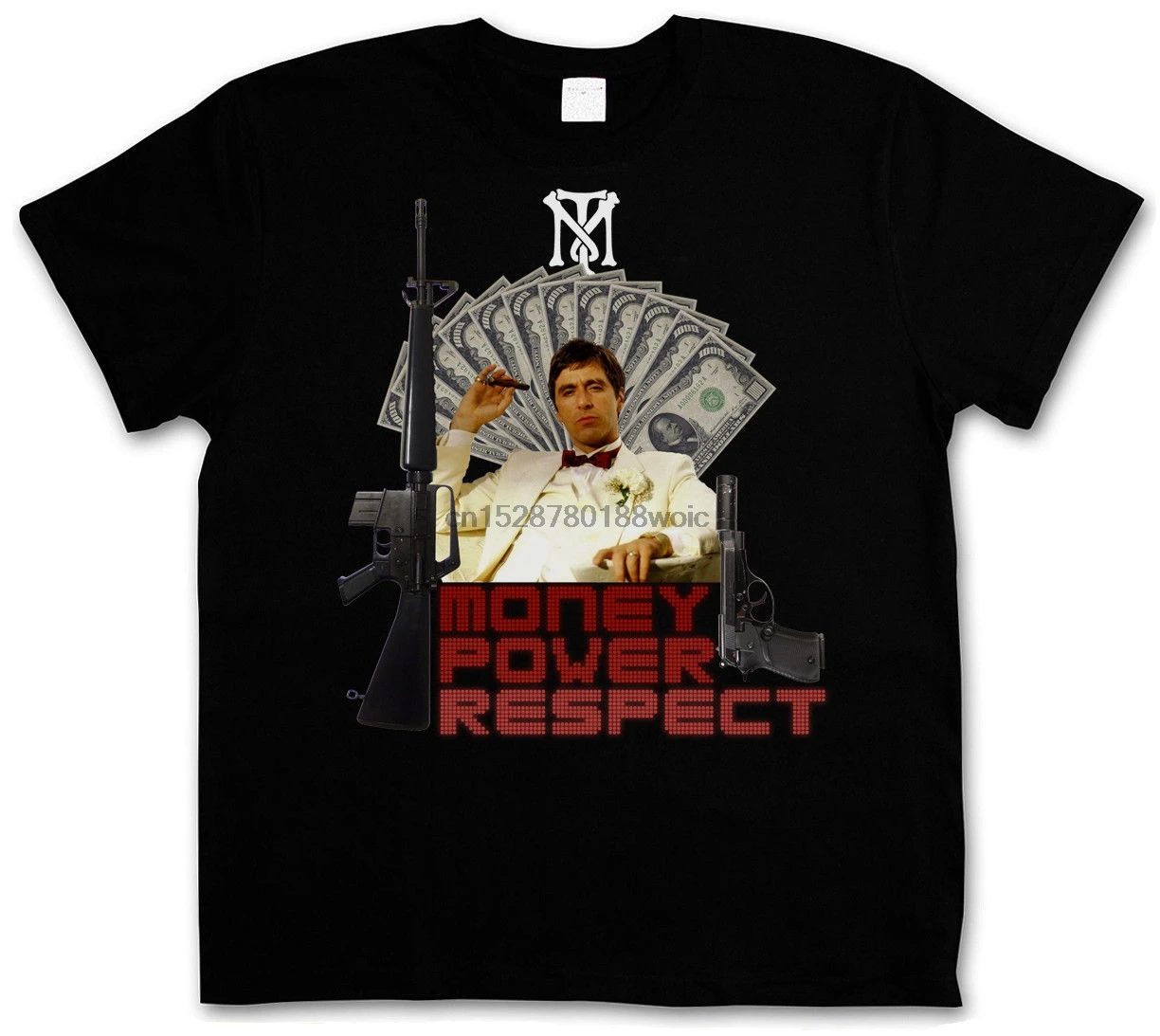 Money power Respect Тони Монтана I футболка ТМ Blow Mobster Гангстер | Мужская одежда