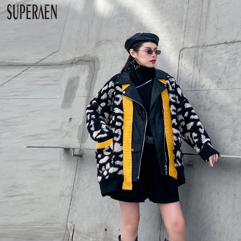 SuperAen модные кожаные женские куртки осень и зима толстые новые дикие повседневные женские куртки Большие размеры Топы женские