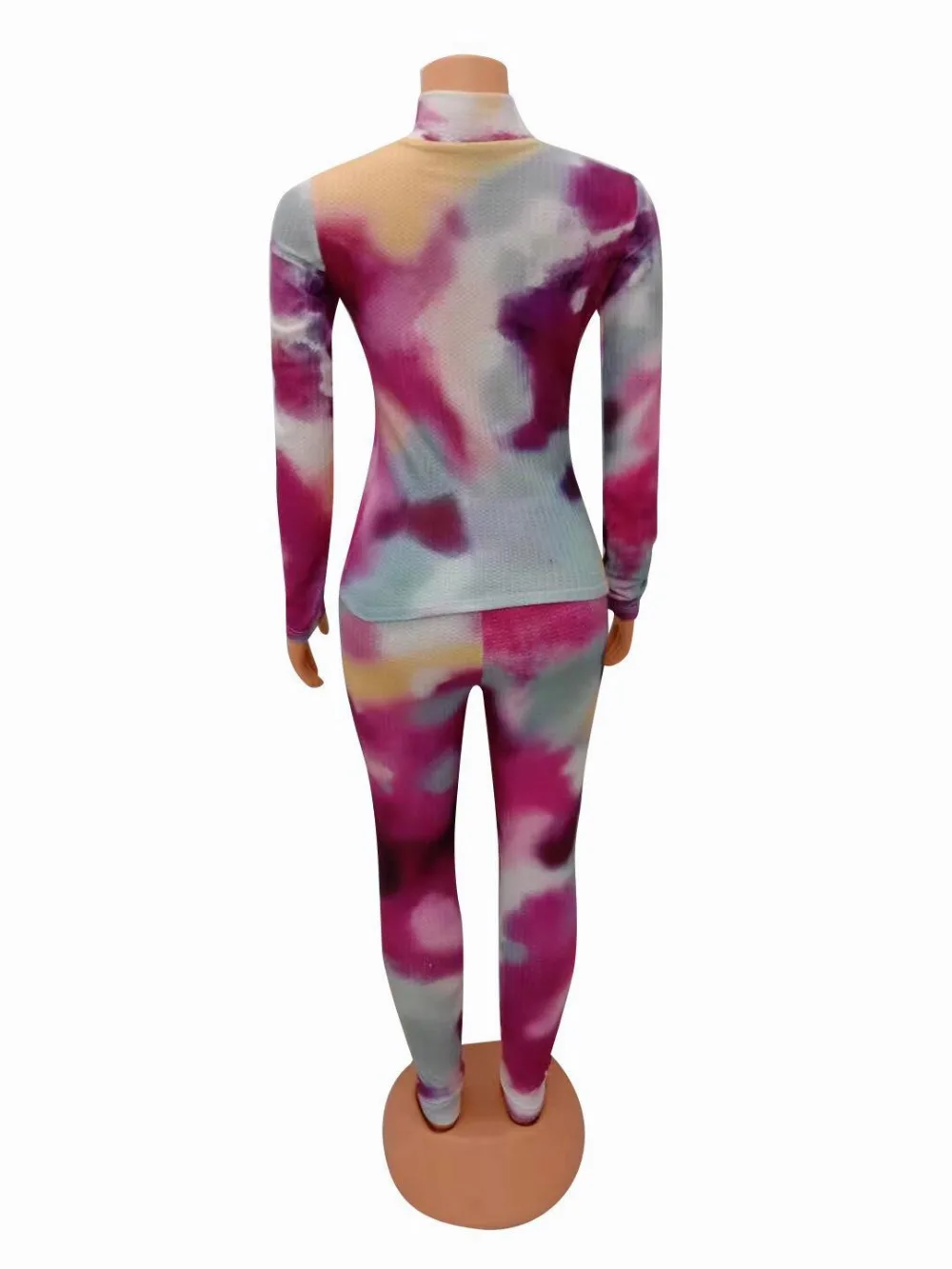 Европейский дизайн, женский комбинезон, две части, с принтом tie dye, длинный рукав, Облегающий комбинезон, женская одежда для клуба