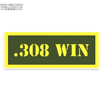 

Volkrays Creative Car Sticker Gun Safety Hunting .308 Win Ammo High Quality Accessories Reflectivr Sunscreen PVC Decal,3cm*12cm