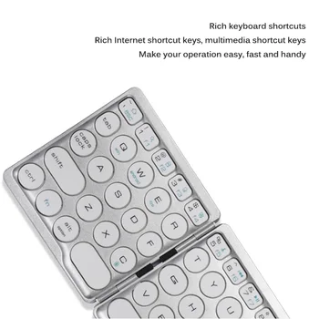 

Mini Folding Keyboard Bluetooth Fold-Able Wireless Keypad Touch-Pad Triple Bluetooth Keyboard Mobile Flat Panel Touch-Pad