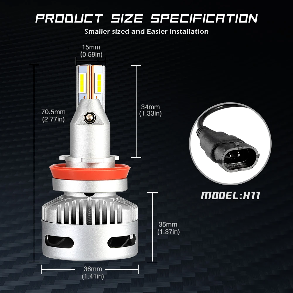 Novsight супер яркий 90 Вт H7/H11/9005/9012/D1/D2D/D5 Автомобильный светодиодный комплект для замены фар 6500K