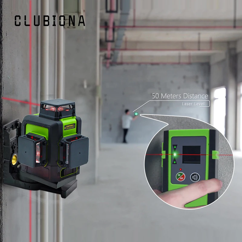 Самонивелирующийся лазерный 3D уровень CLUBIONA 12 линий пересечение горизонталей и
