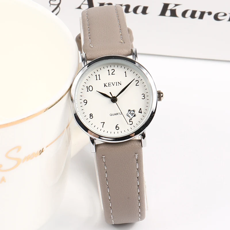 KEVIN Brand Fashion Ladies Watches New Arrival Simple Casual Women Watch Men Leather Quartz Wristwatch For 5