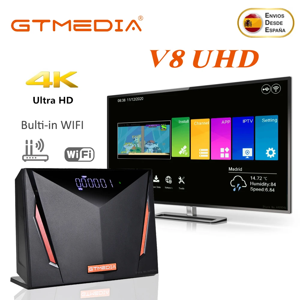GTMedia V8 UHD 4K DVB-S2X/T2/C/ISDB-T Combo Tuner Satellite TV Receiver H.265 