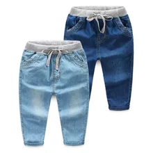 IENENS/модные повседневные джинсы для мальчиков джинсовые штаны для маленьких мальчиков детские узкие длинные штаны одежда для малышей