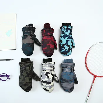

2020 new children&/39;s winter warm gloves outdoor camouflage windproof antifreeze mittens thickened ski gloves