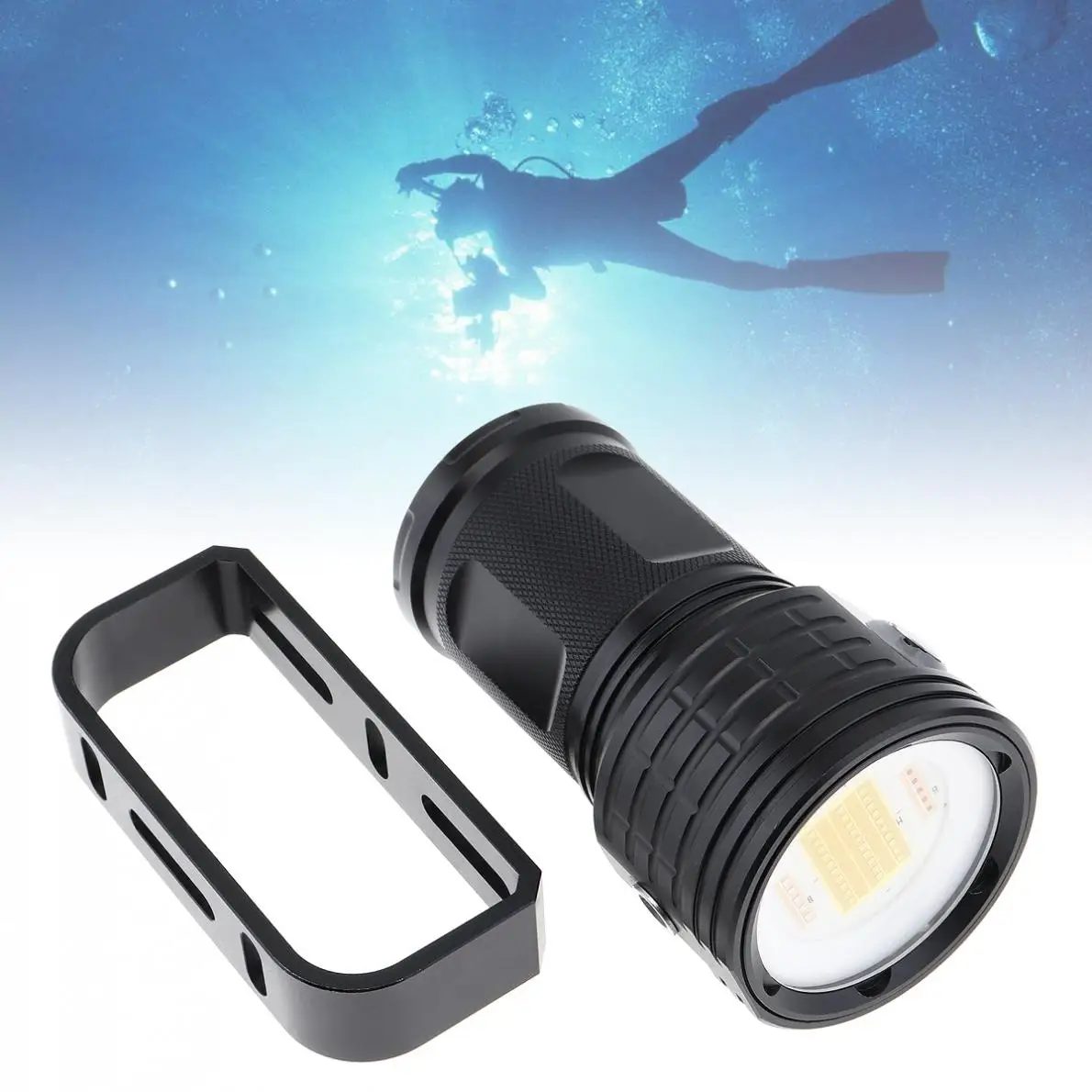 

Diving Underwater LED Flashlights 80m Scuba Video Light 150W 15000LM 30 COB 9090 White 5*XML2+5 COB XPE Red R5+5 COB XPE Blue B5